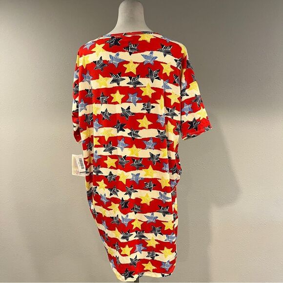 LuLaRoe Irma short sleeve fireworks print oversized top size small - Picture 6 of 10